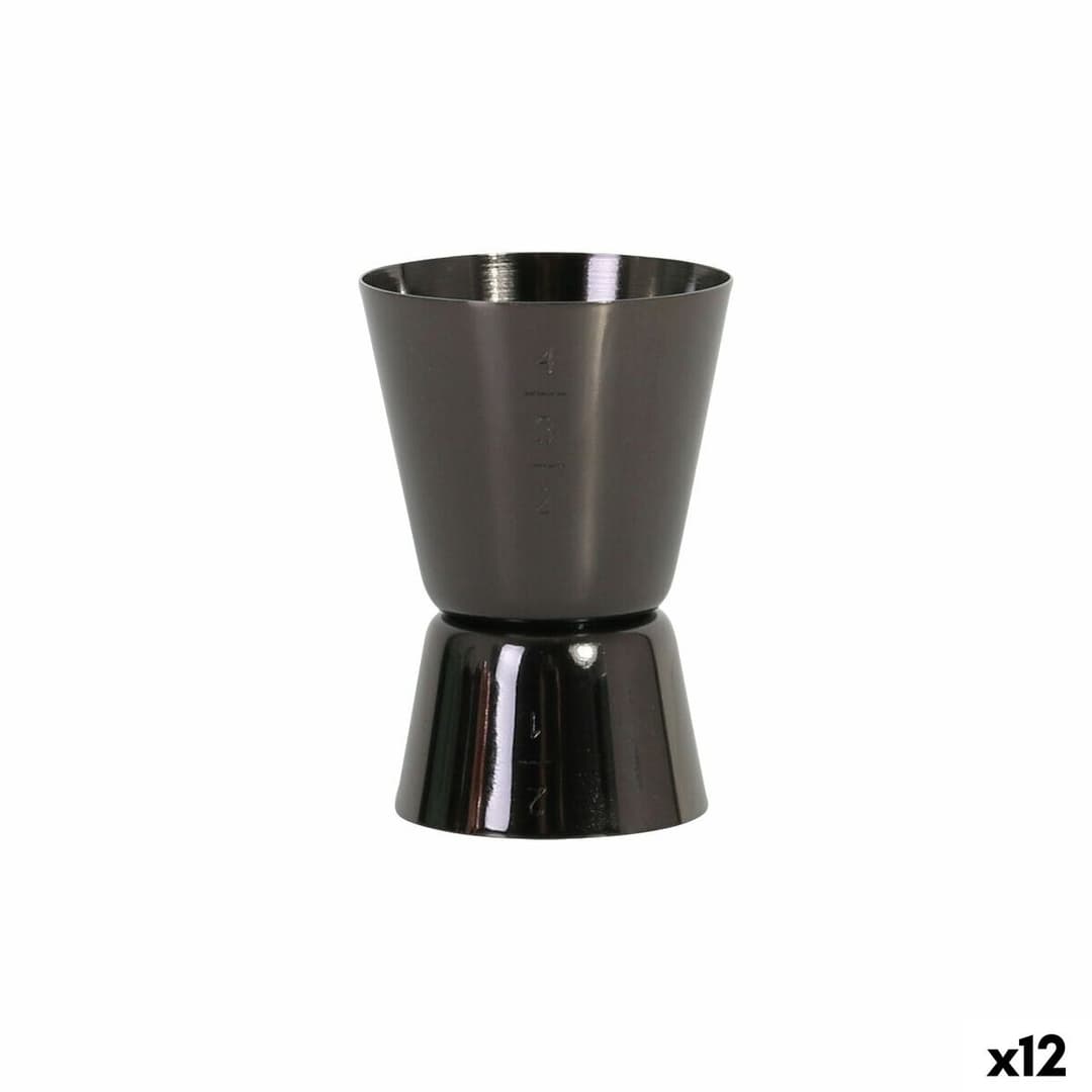 Measuring beaker Viejo Valle Black 4 cl (12 Units)