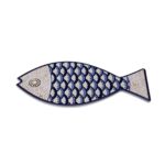 Table Mat Versa Blue Grey Cork Ceramic Fish 14 x 0,7 x 20 cm