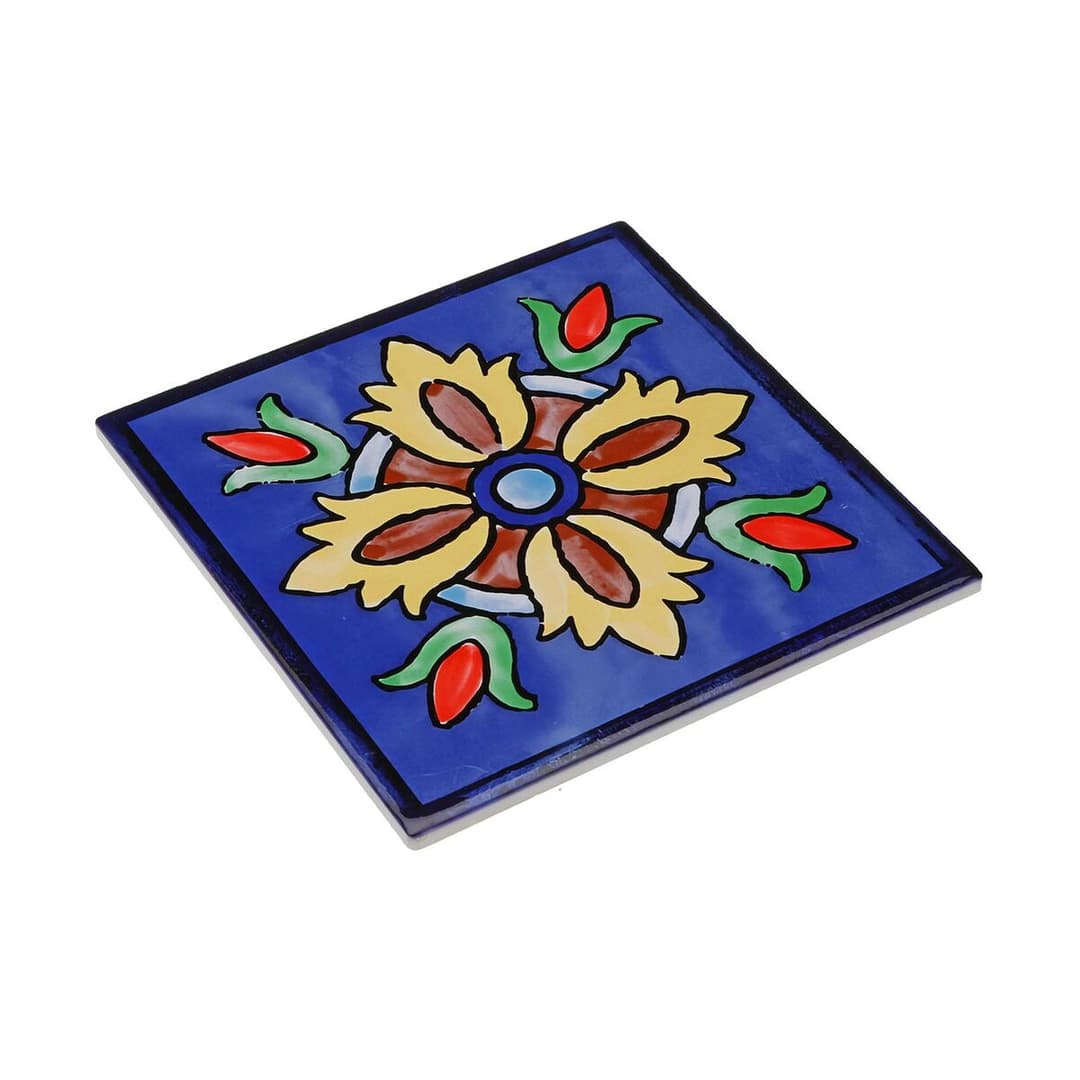 Table Mat Versa Blue Cork Ceramic Tile 20 X 0,6 X 20 CM