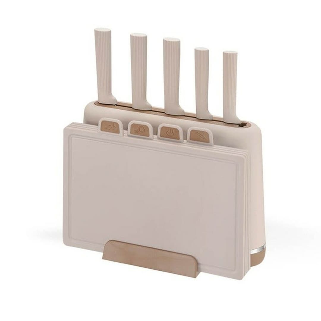 Set of Kitchen Knives and Stand Feel Maestro MR-1412-BEIGE