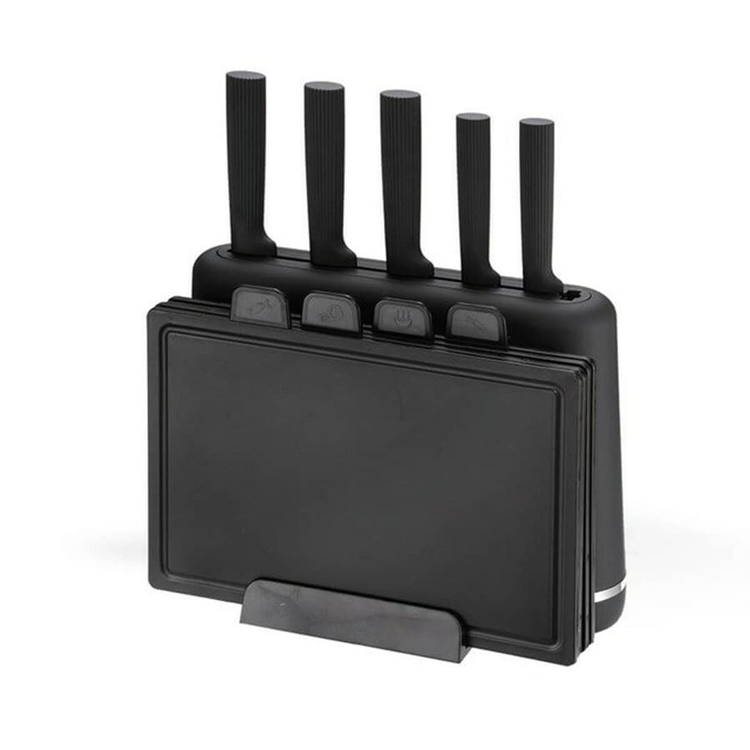 Set of Kitchen Knives and Stand Feel Maestro MR-1412-BLACK