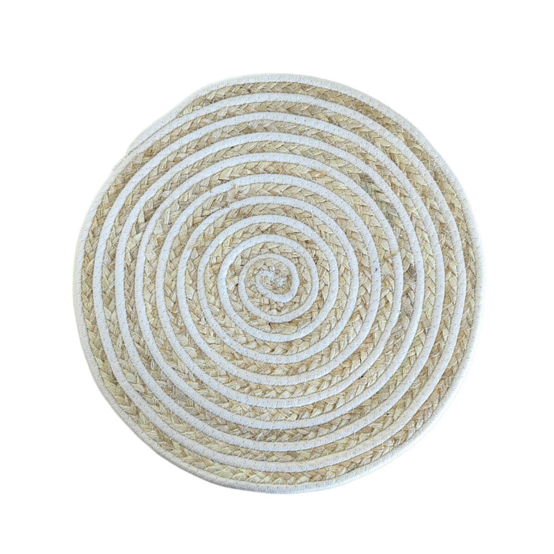Table Mat Versa White Polyester Cotton 38 x 1 x 38 cm