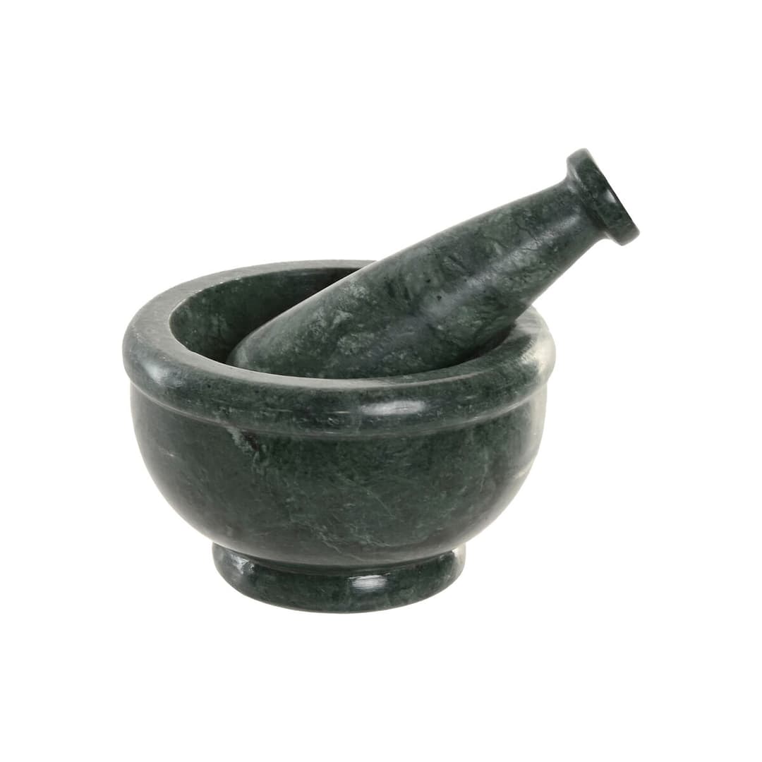 Mortar and pestle Home ESPRIT Marble 12,5 x 12,5 x 7,5 cm