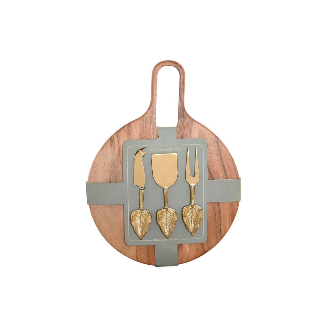 Cutting board Home ESPRIT Golden Natural Modern 30 x 40 x 1,5 cm (4 Pieces)