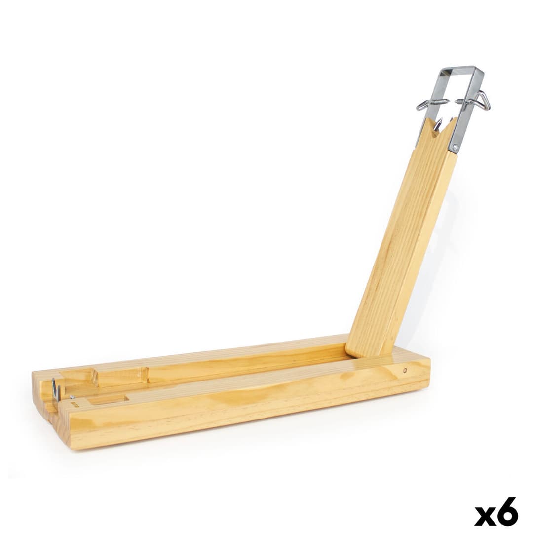 Ham stand Quttin Brown Wood 48 x 17 x 4 cm (6 Units)