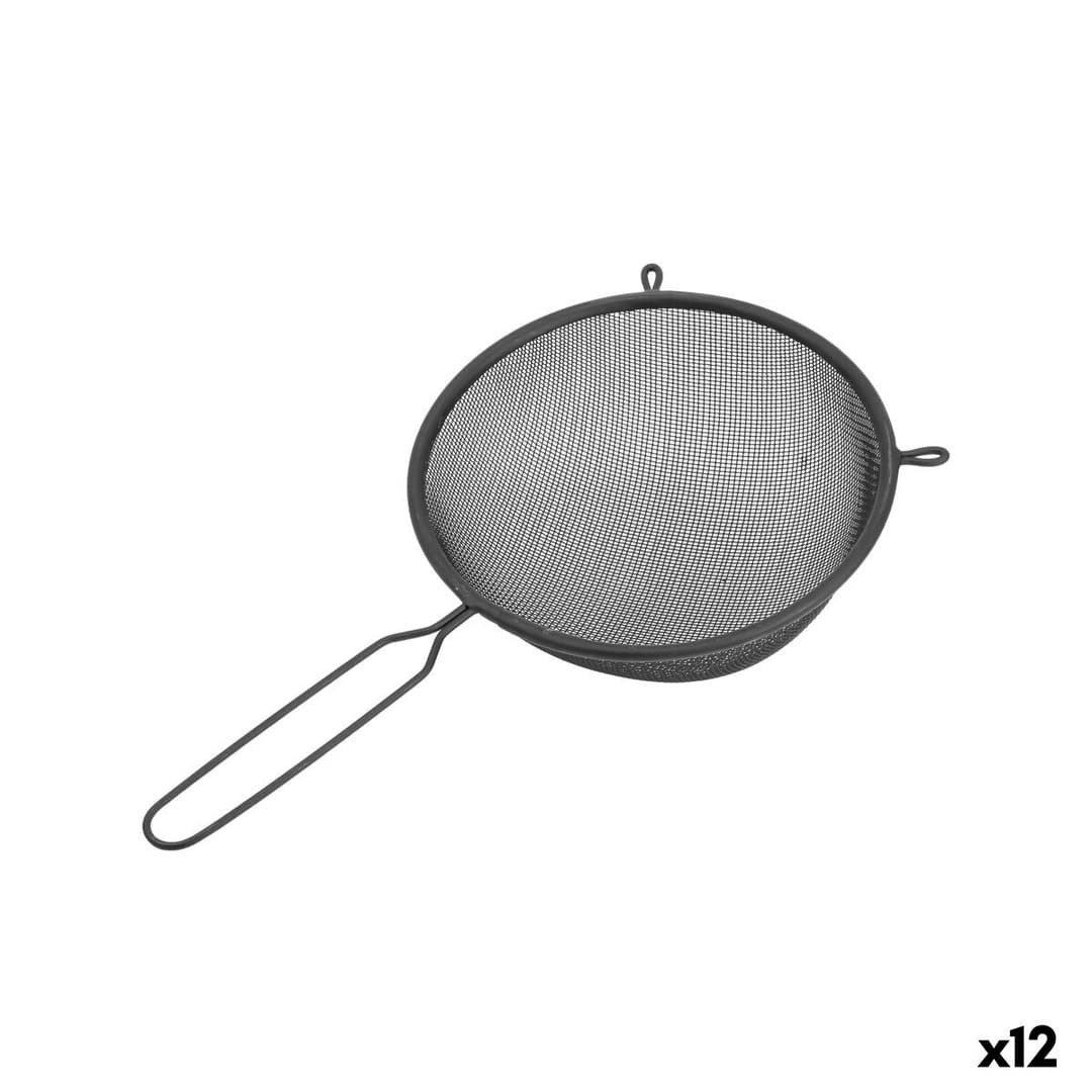Strainer Quttin Black Metal Ø 16 cm (12 Units)