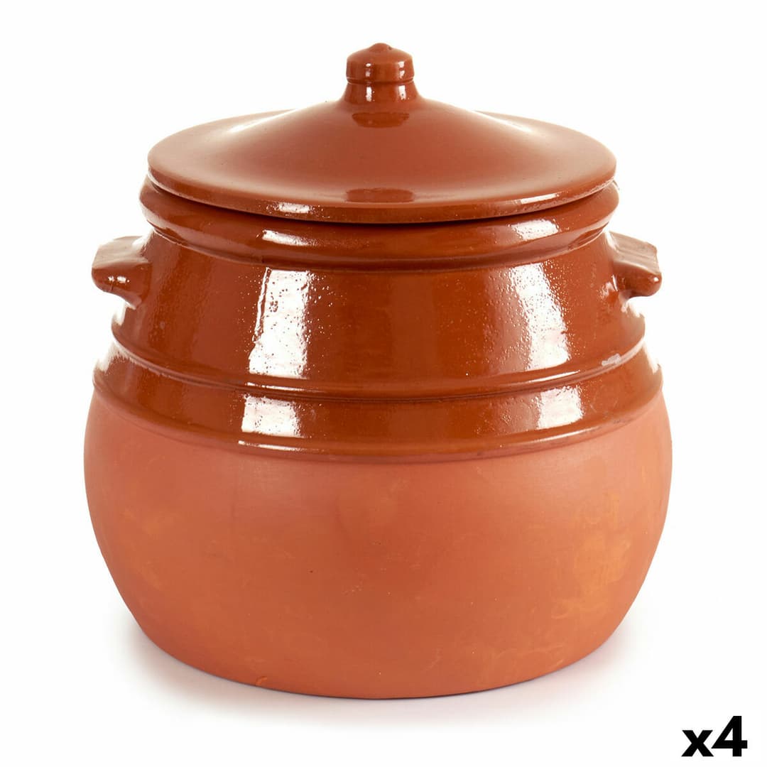 Casserole with Lid La Dehesa Baked clay 3,5 L 23 x 22 x 23 cm 23 x 23 x 23 cm (4 Units)
