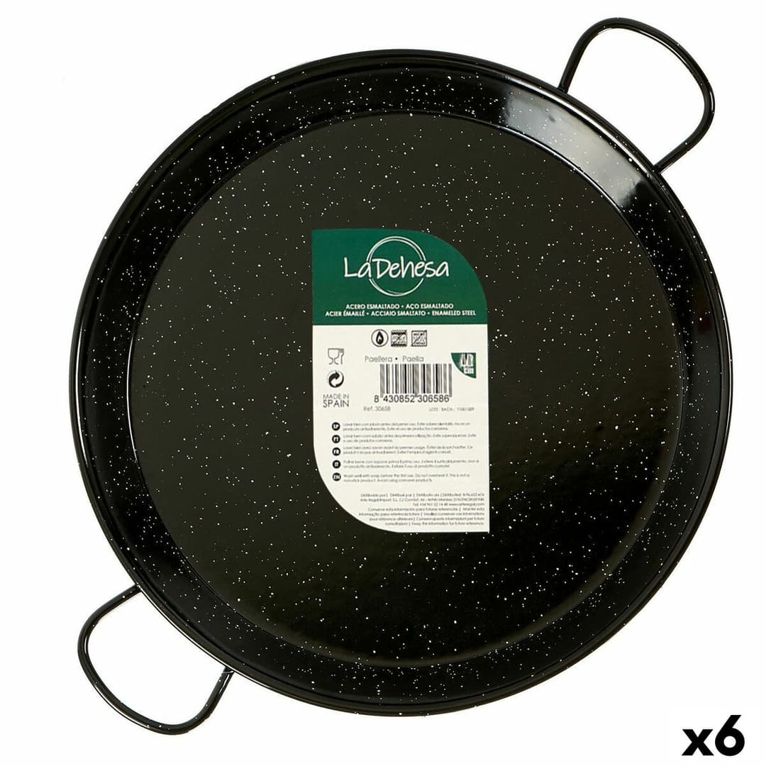 Pan La Dehesa Black Enamelled Steel Ø 34 cm 45 x 5,5 x 34 cm (6 Units)