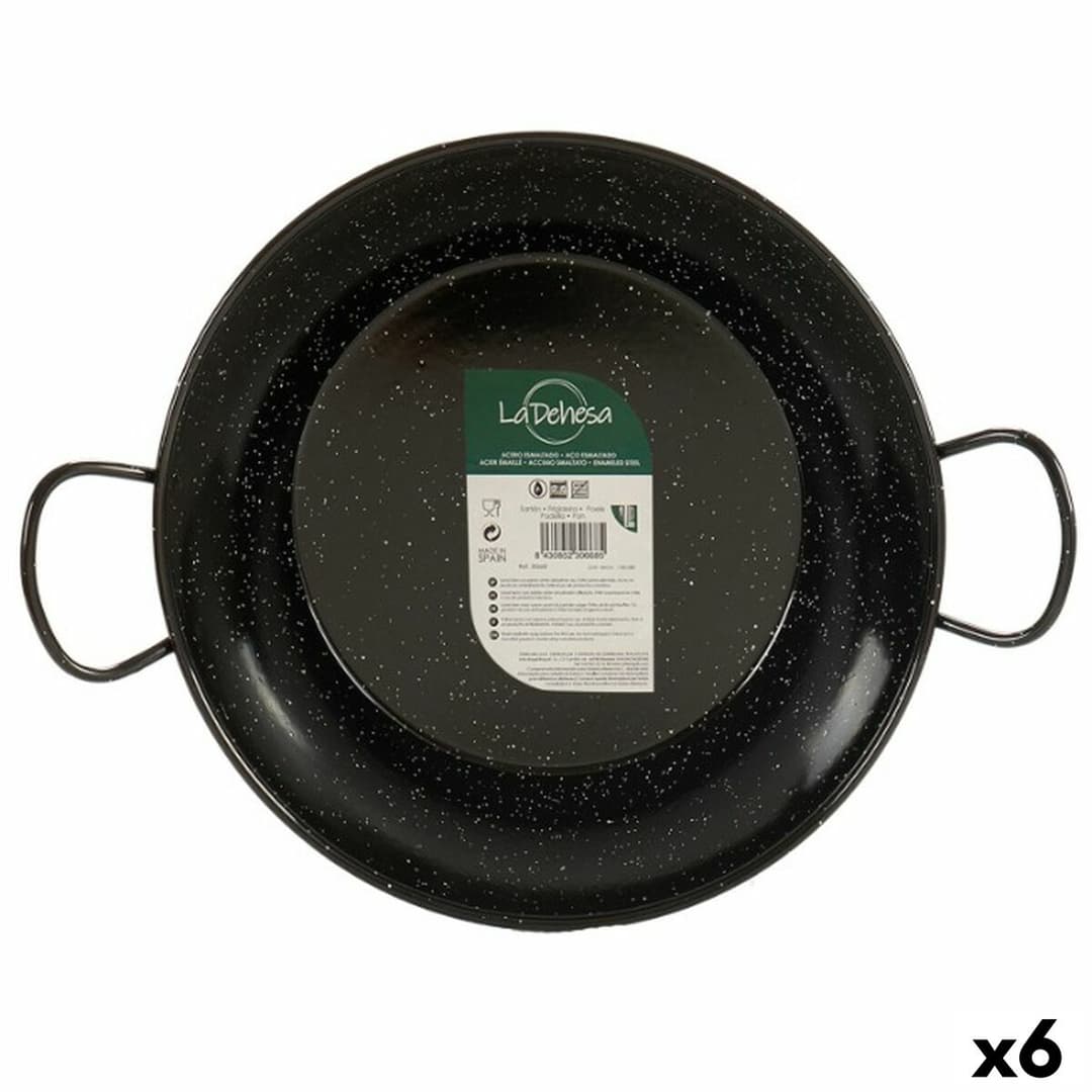 Paella Pan La Dehesa Black Enamelled Steel Ø 28 cm 39 x 10 x 29 cm (6 Units)