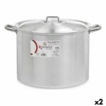 Casserole with Lid Kinvara Silver Aluminium 50,5 x 32 x 41 cm Ø 36 cm (2 Units)