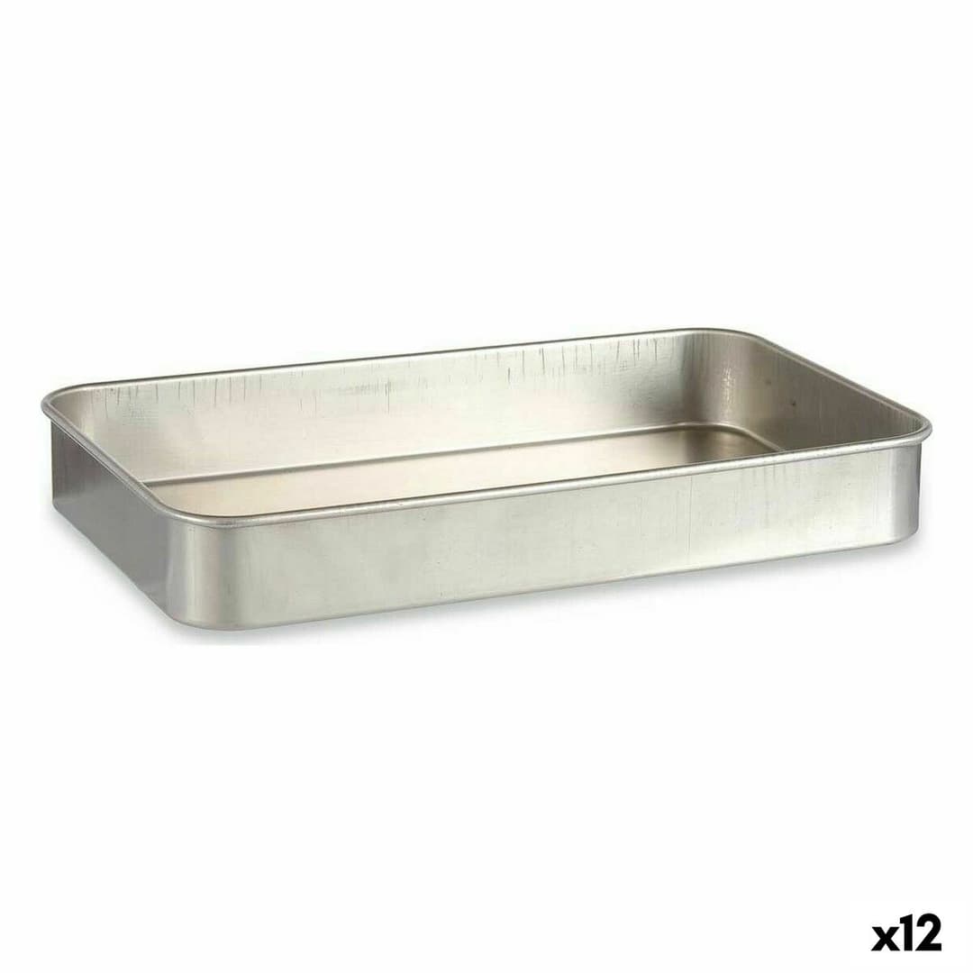 Roasting Tin Kinvara Silver Aluminium 28,5 x 6,5 x 46 cm 46 x 6,5 x 28,5 cm 46 x 7 x 28,5 cm (12 Units)