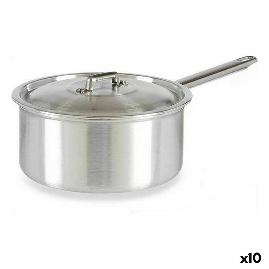 Saucepan with Lid Kinvara Silver Aluminium 3 L 22 x 12 x 38 cm 28 x 12 x 22 cm 37 x 12 x 22 cm (10 Units)