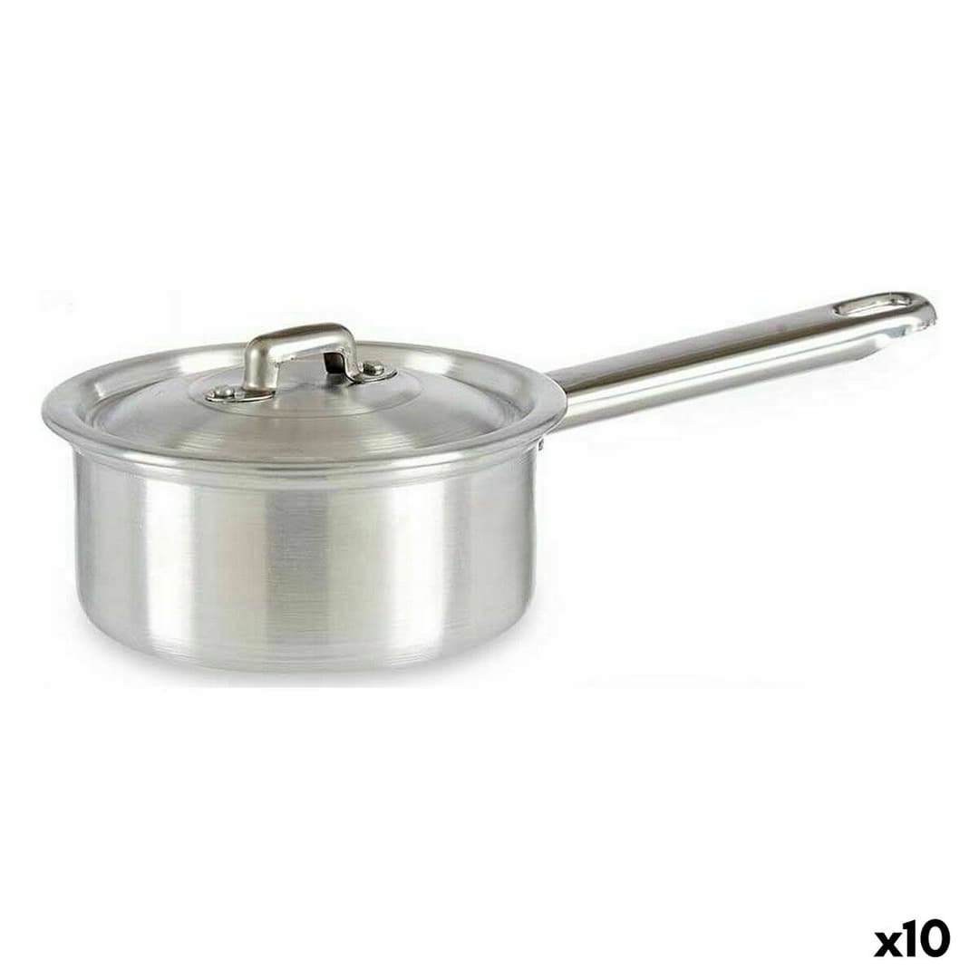 Saucepan with Lid Kinvara Silver Aluminium Ø 12 cm 600 ml 0,6 L 14 x 8 x 26 cm (10 Units)