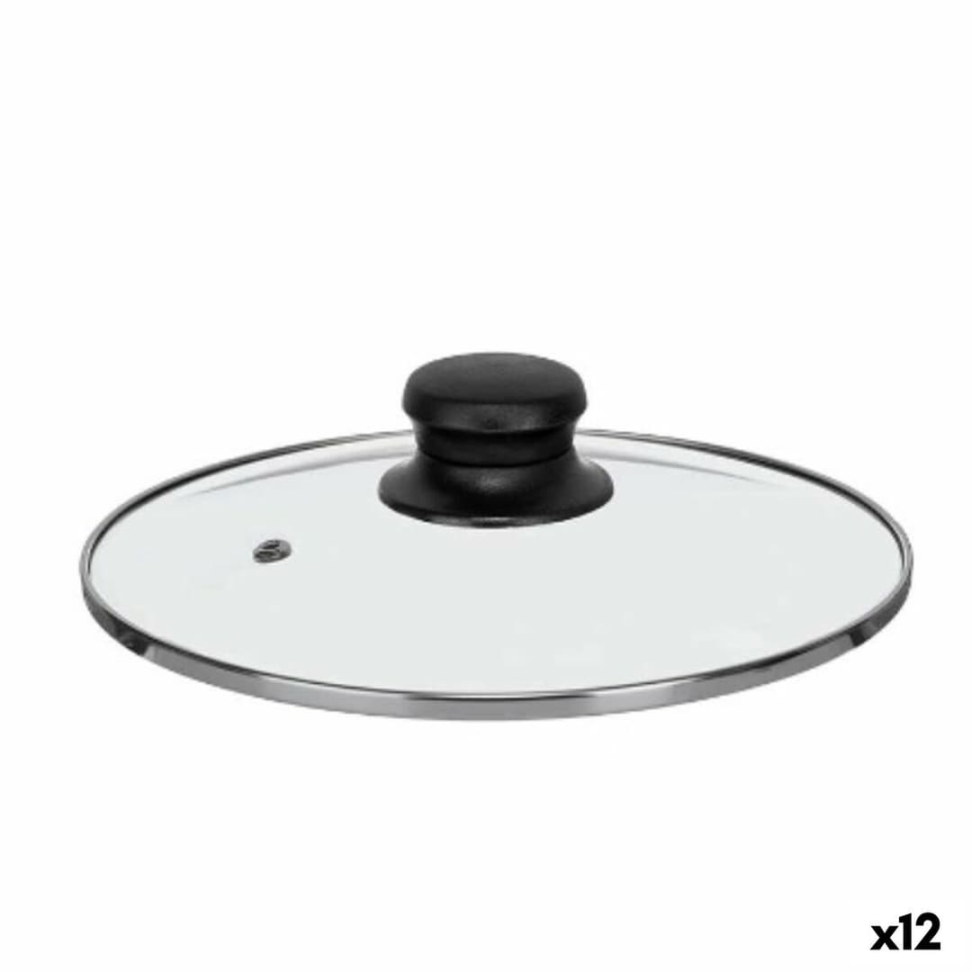 Pan lid Kinvara Transparent Silver Metal Glass Stainless steel Crystal Steel 20 cm 20,5 x 5 x 20,5 cm 20,5 x 6 x 20,5 cm (12 Uni