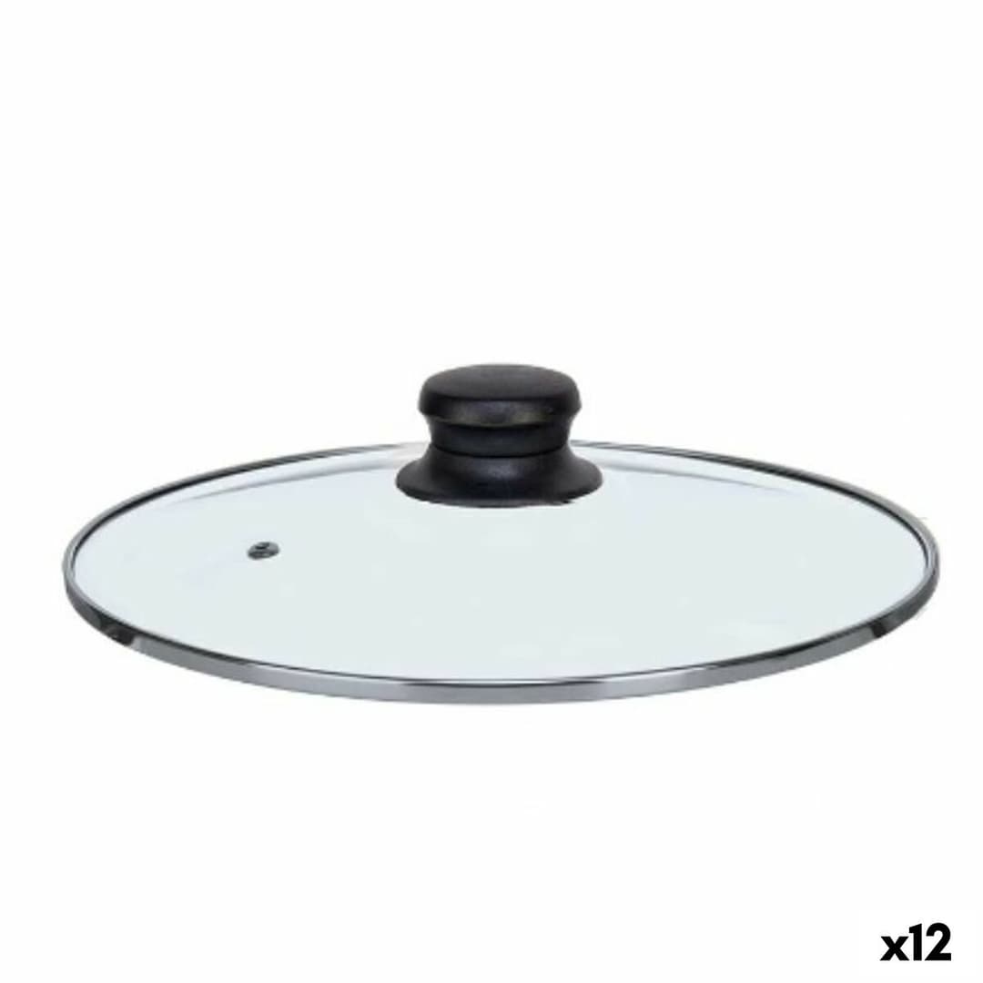 Pan lid Kinvara Transparent Silver Metal Glass Stainless steel Crystal Steel 22 cm 22,5 x 6 x 22,5 cm 22,5 x 5 x 22,5 cm (12 Uni