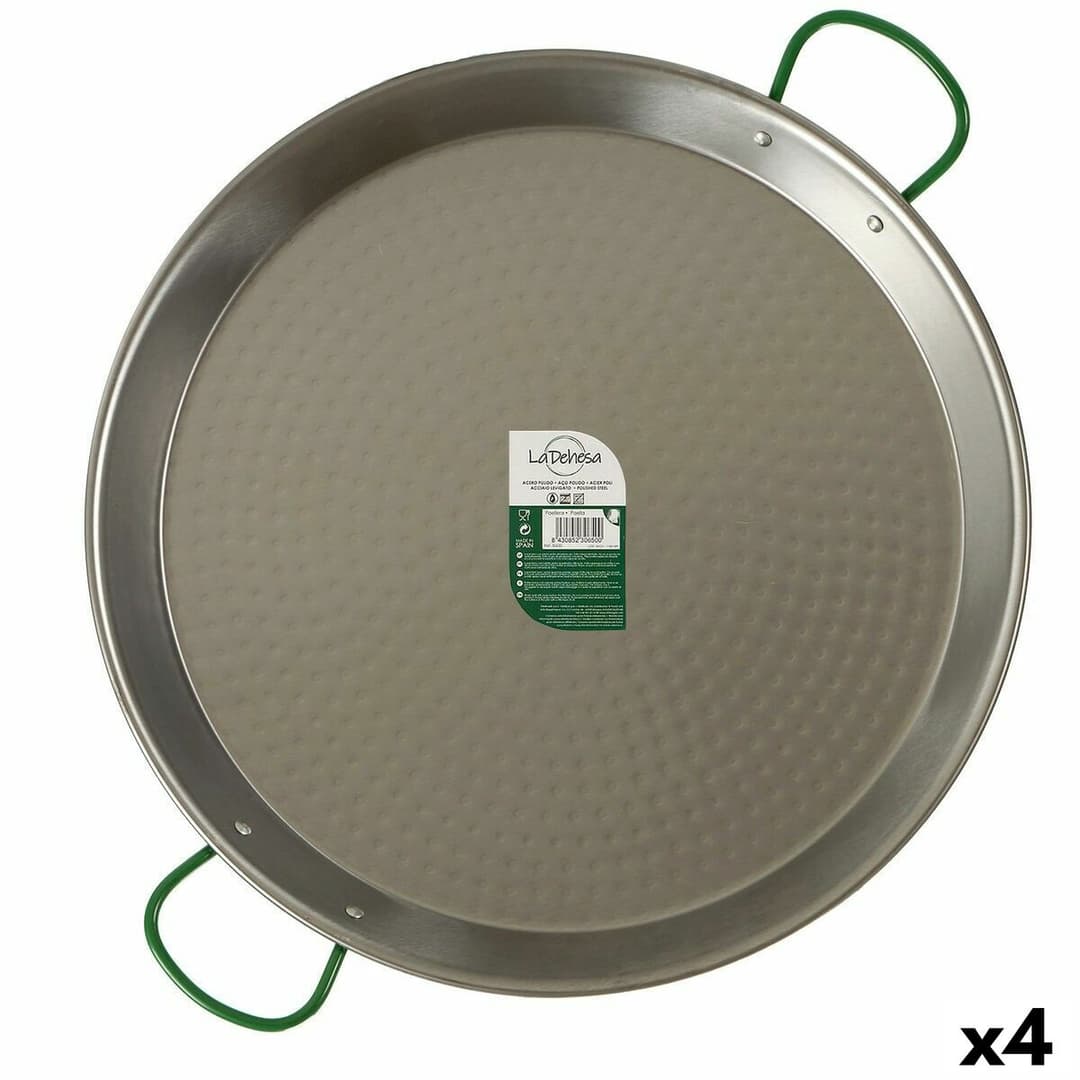 Pan La Dehesa Silver Polished Steel Ø 60 cm 73 x 6 x 59 cm 59 x 6 x 73 cm (4 Units)