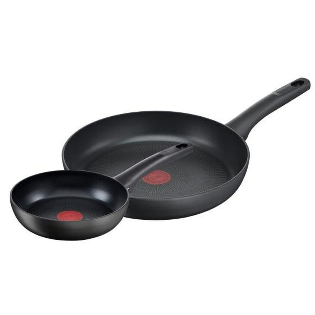Set of Frying Pans Tefal G26890 Black Aluminium (2 Units)