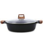 Casserole with lid Quid Karbon Black 32 cm Cast aluminium