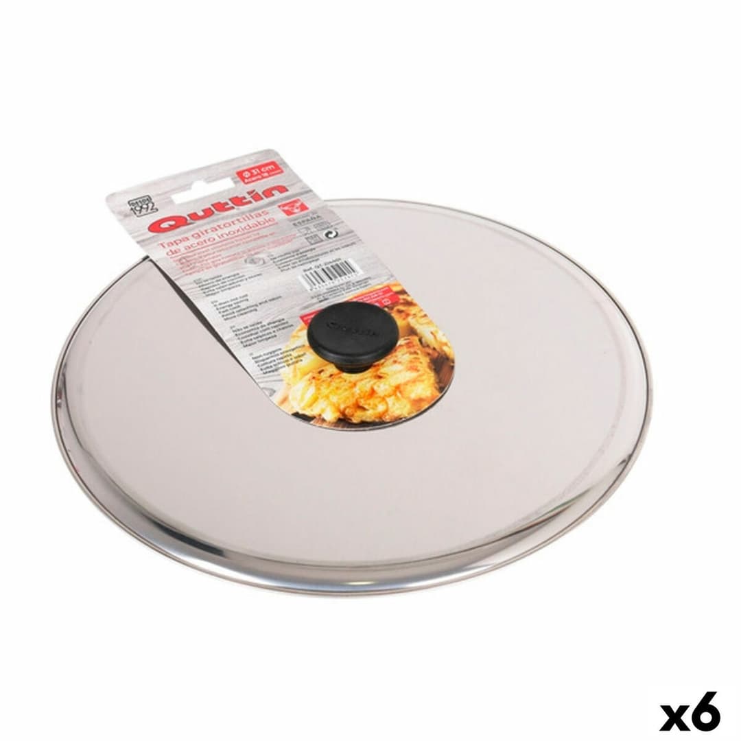 Tortilla flipping lid Quttin 144933 Ø 31 cm 31 x 31 x 4 cm Stainless steel (6 Units)