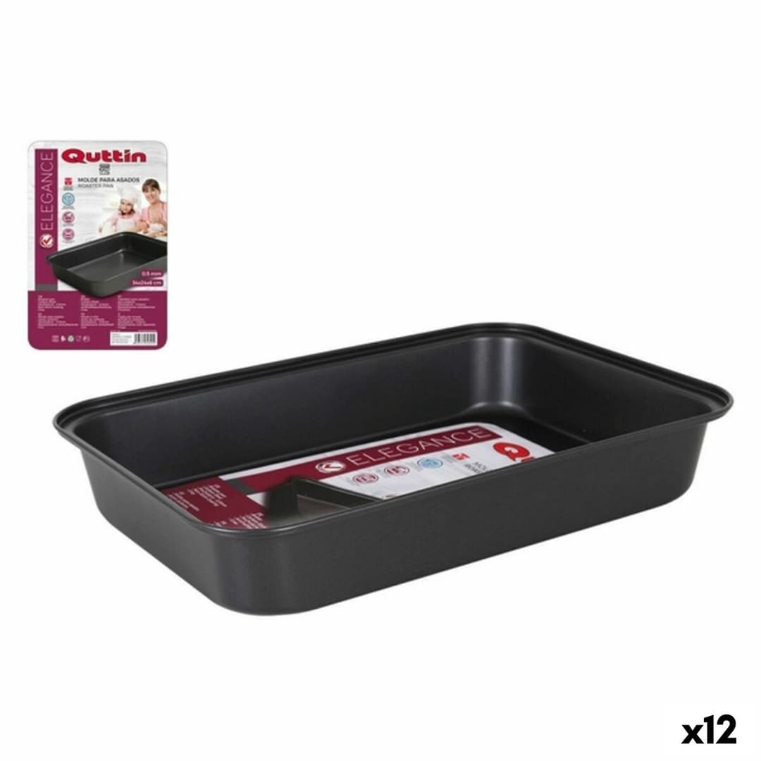 Baking tray Quttin 52287 Rectangular 34 x 24 cm Carbon steel (12 Units)