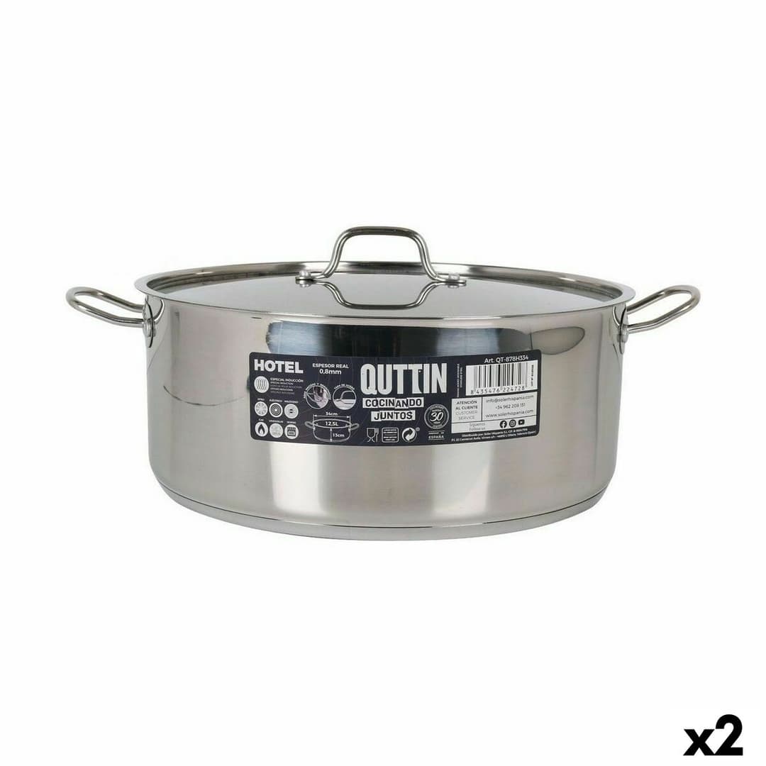 Casserole with lid Quttin Hotel ø 34 x 13 cm (2 Units)