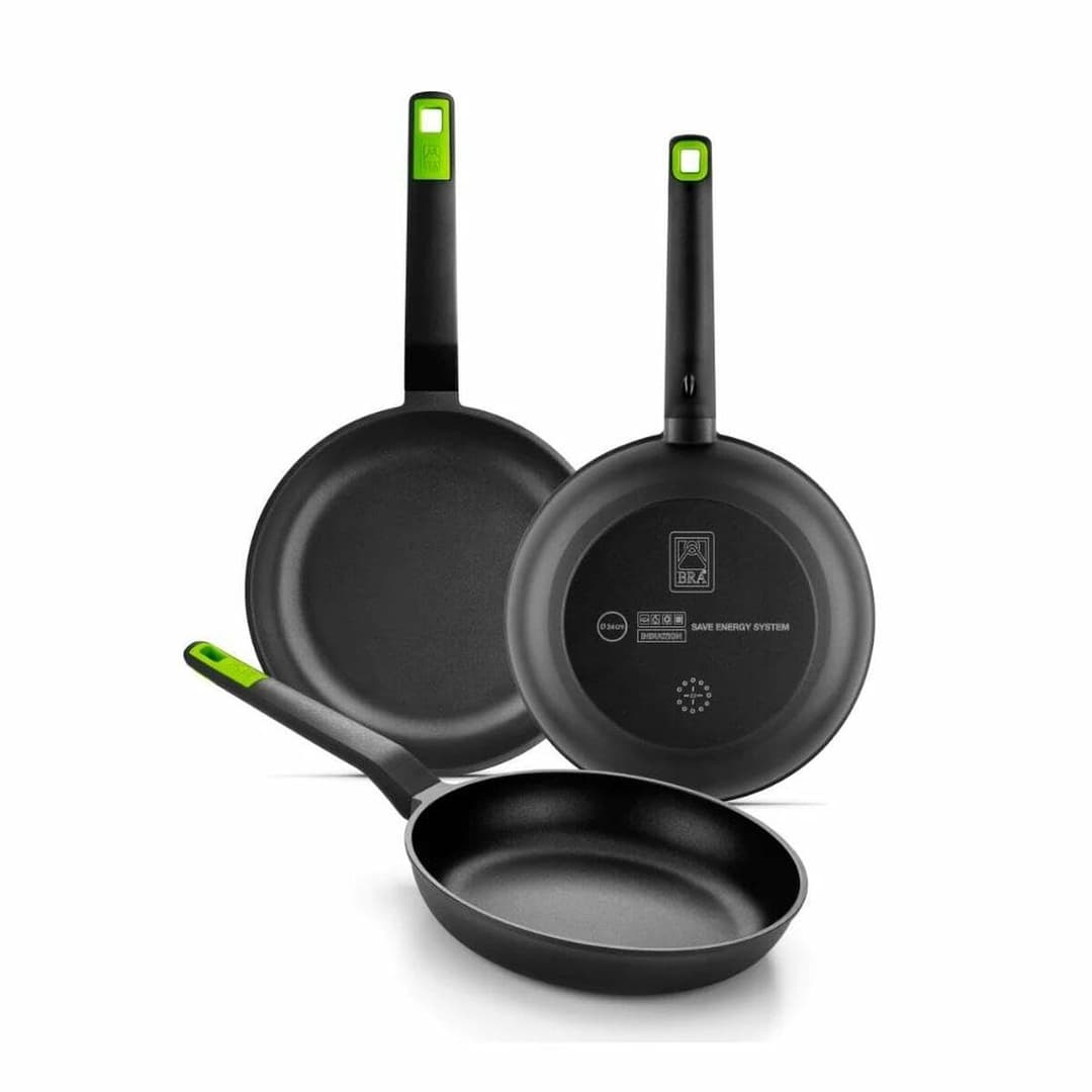 Set of Frying Pans BRA GASTRO A841202 Toughened aluminium 3 Pieces
