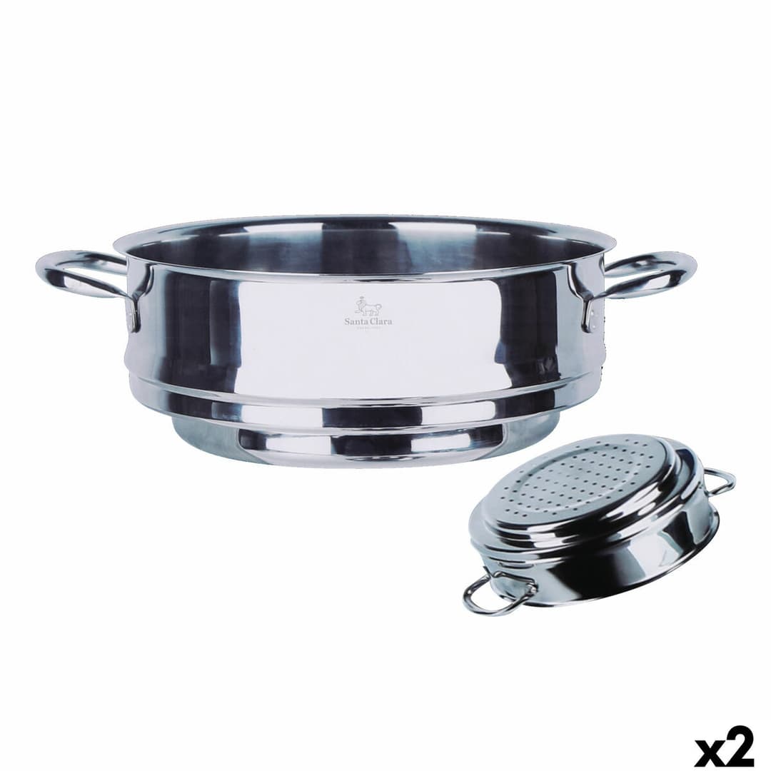 Steamer with Pan Santa Clara Santa clara Ø 25,7 x 34 x 9,5 cm (2 Units)