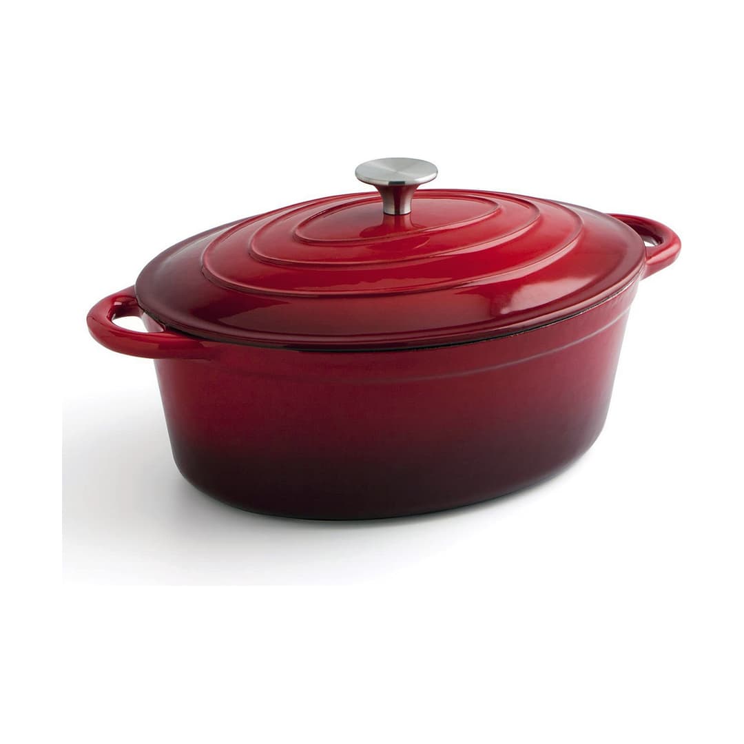 Casserole with lid Bidasoa Fierro Red 4,3 L 30 x 23 cm Ø 30 cm
