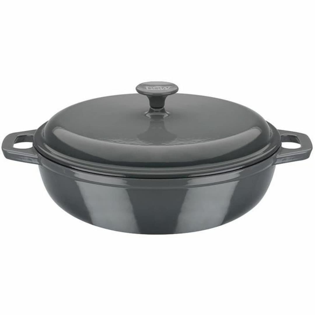 Casserole with lid GSW Grey 36 x 14 x 36 cm Cast Iron Ø 30 cm