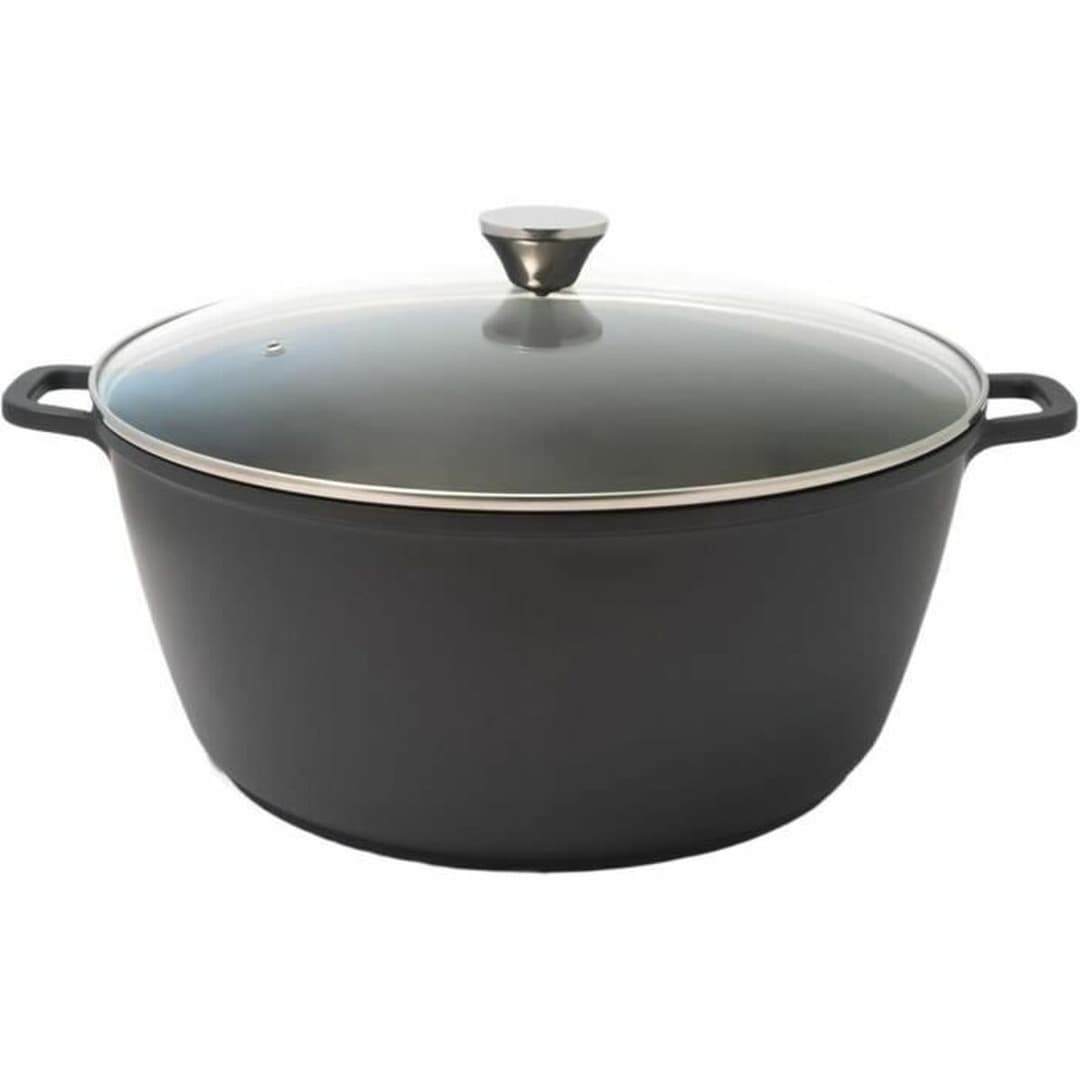 Casserole with lid Baumalu Black 13,4 L 36 cm 38 x 19 x 38 cm Ø 36 cm