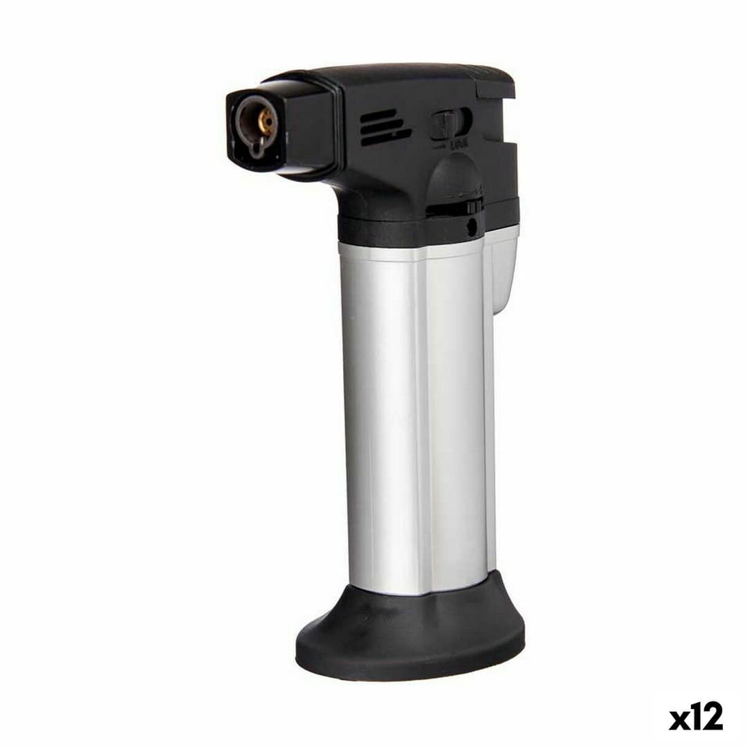 Kitchen Blowtorch Kinvara Black Silver 7,2 x 11 x 4 cm (12 Units)