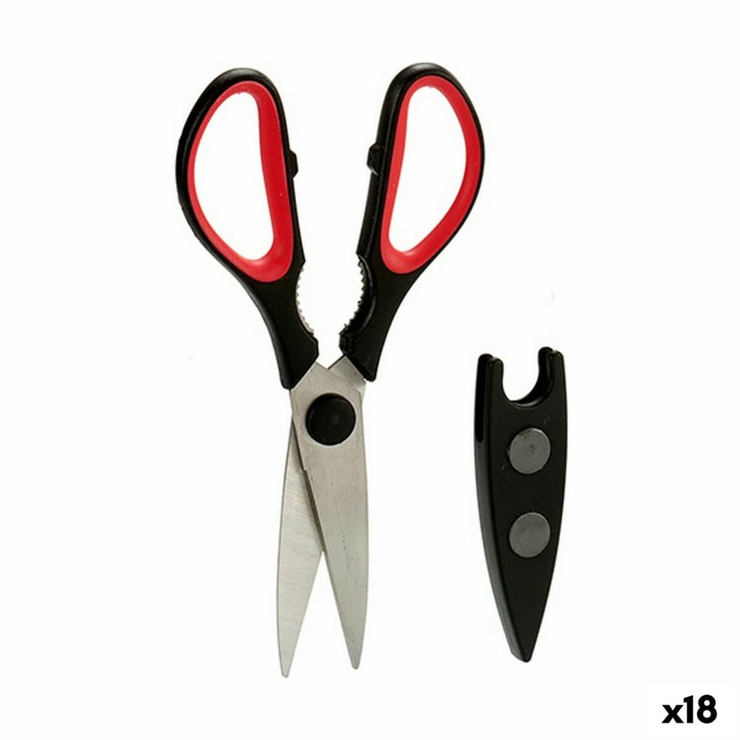 Kitchen Scissors Kinvara Black Red Steel Natural rubber polypropylene 21 x 8 x 1 cm 16 x 27,5 x 1,5 cm Kitchen (18 Units)