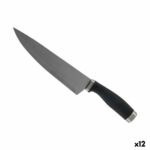 Kitchen Knife Kinvara Black Silver Stainless steel Plastic 5 x 2 x 33 cm 5 x 33 x 2,5 cm (12 Units)