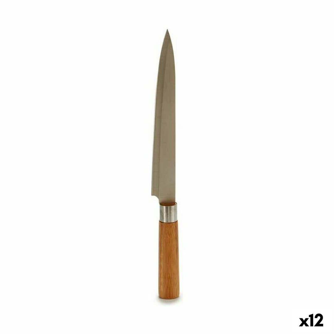 Kitchen Knife Kinvara Brown Silver Bamboo Stainless steel 3 x 33,5 x 2,5 cm (12 Units)