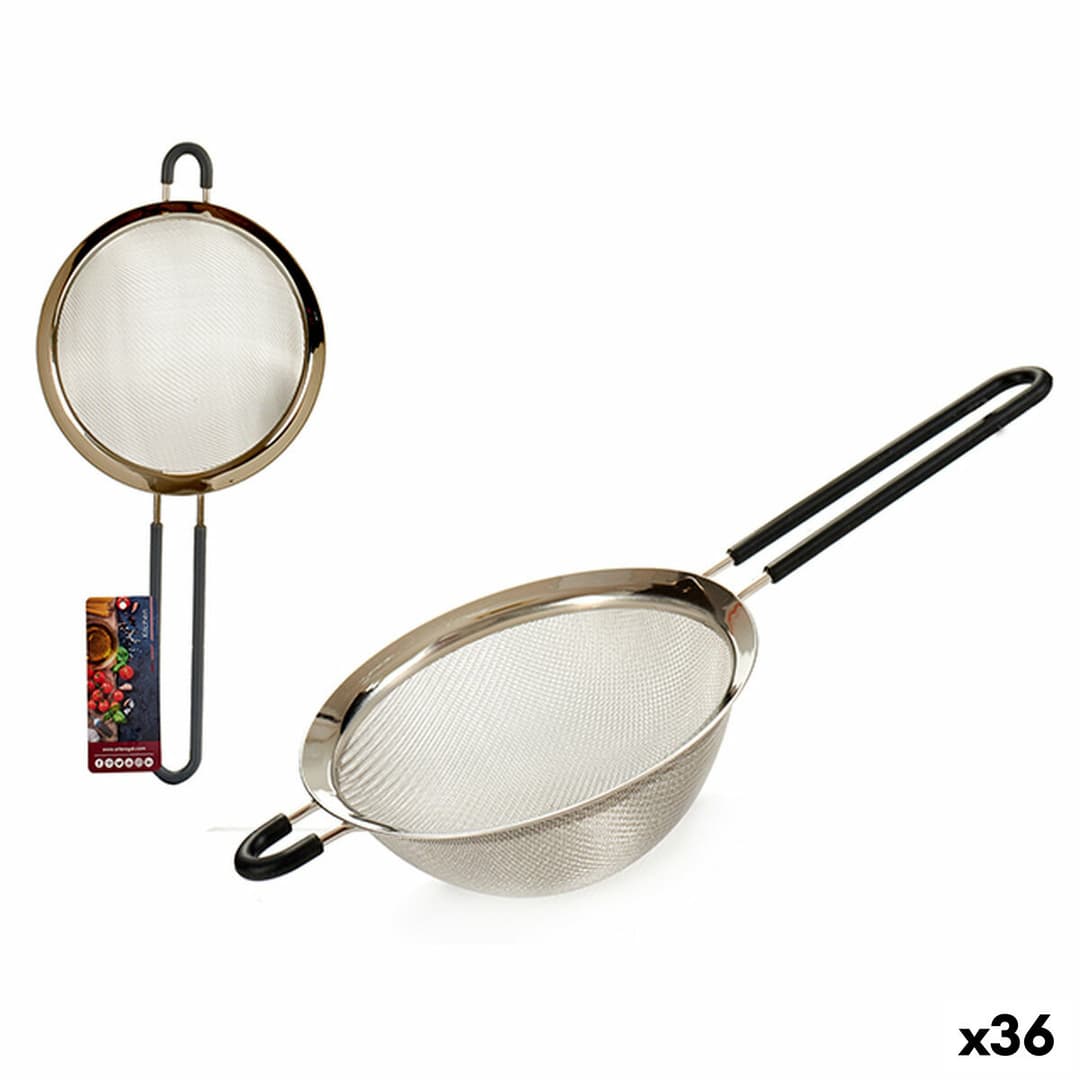 Strainer Kinvara Black Grey Silicone Stainless steel 10,5 x 5 x 26 cm 26 x 26 x 4 cm 10,5 x 26 x 4 cm (36 Units)