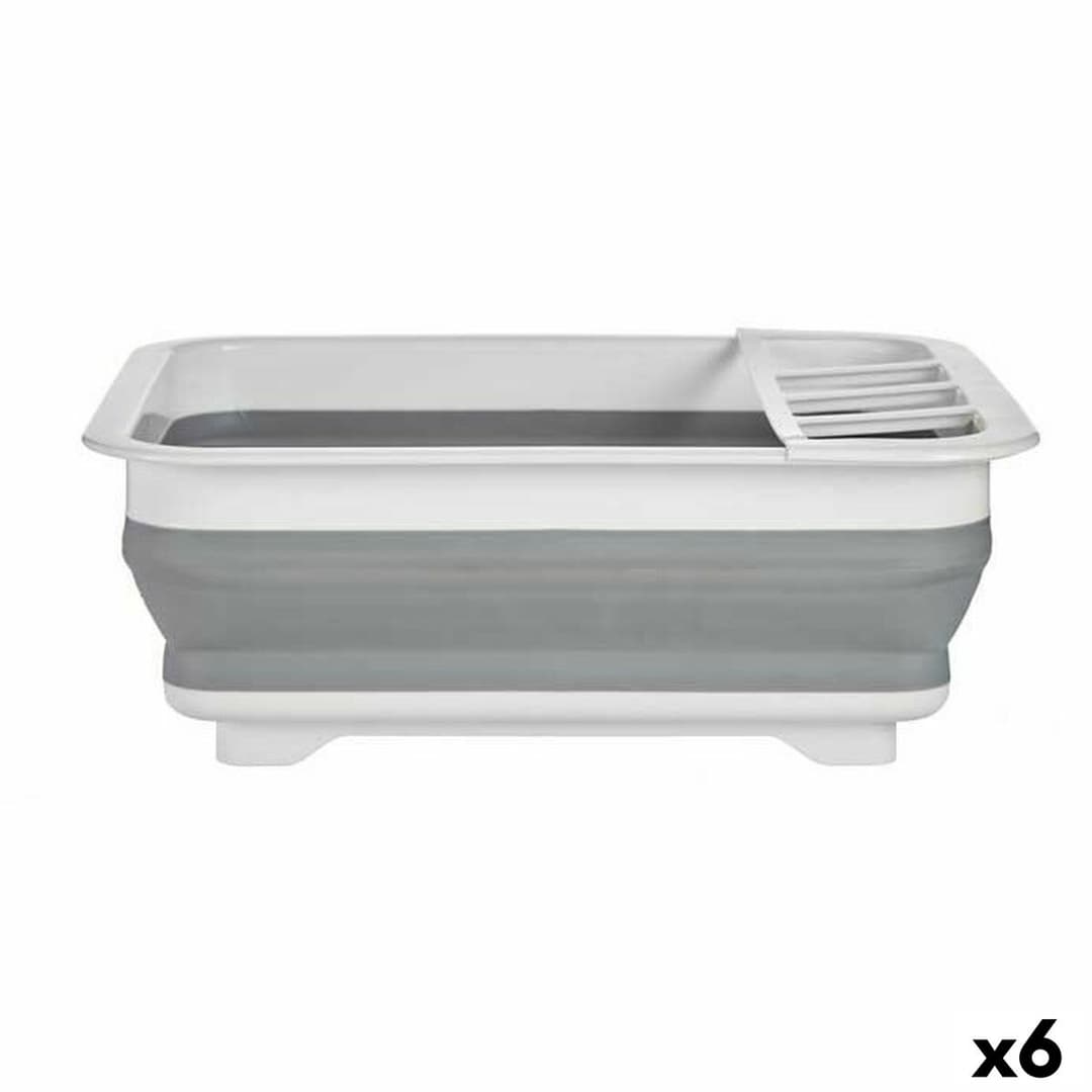 Folding Draining Rack for Kitchen Kinvara White Grey polypropylene TPR 37,9 x 29,3 x 12 cm 38 x 5,4 x 29 cm 29,3 x 5,4 x 37,9 cm