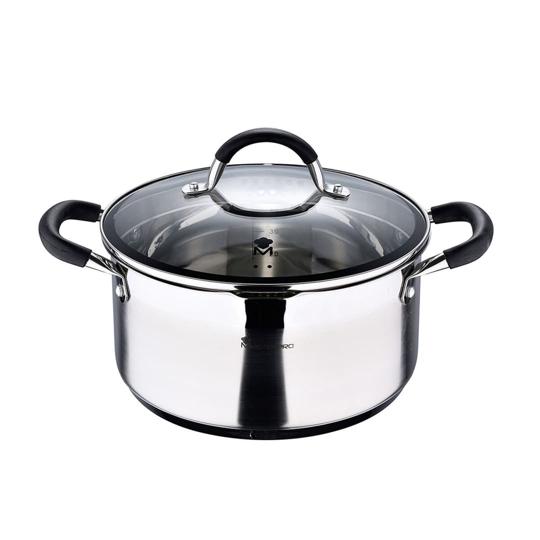 Casserole with lid Masterpro foodies bgmp-1502-bk 5 L Ø 24 x 12 cm
