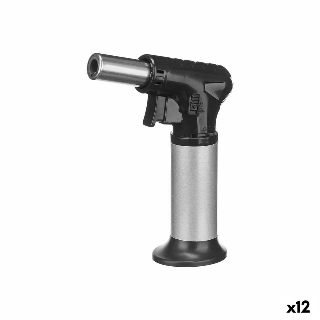 Kitchen Blowtorch Kinvara Black Silver 12 x 15,4 x 5 cm (12 Units)