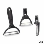 Set of Peelers Kinvara Metal Stainless steel polypropylene ABS 14,5 x 22 x 2,5 cm Interchangeable heads 3 Pieces (24 Units)