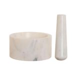 Mortar and pestle Home ESPRIT Marble 12,5 x 12,5 x 6,5 cm