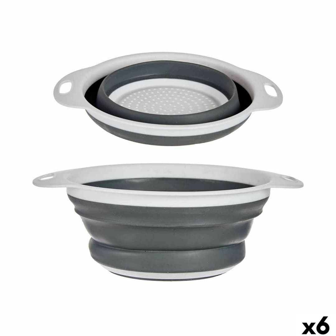 Strainer Kinvara White Grey polypropylene TPR 25 x 20 x 8,5 cm 25 x 3 x 20 cm 24,5 x 3,5 x 20 cm (6 Units)